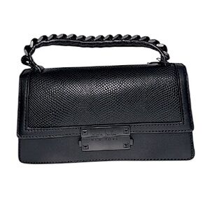 Nicole Miller Black Textured Handbag small with crossbody or shoulder bag NWT